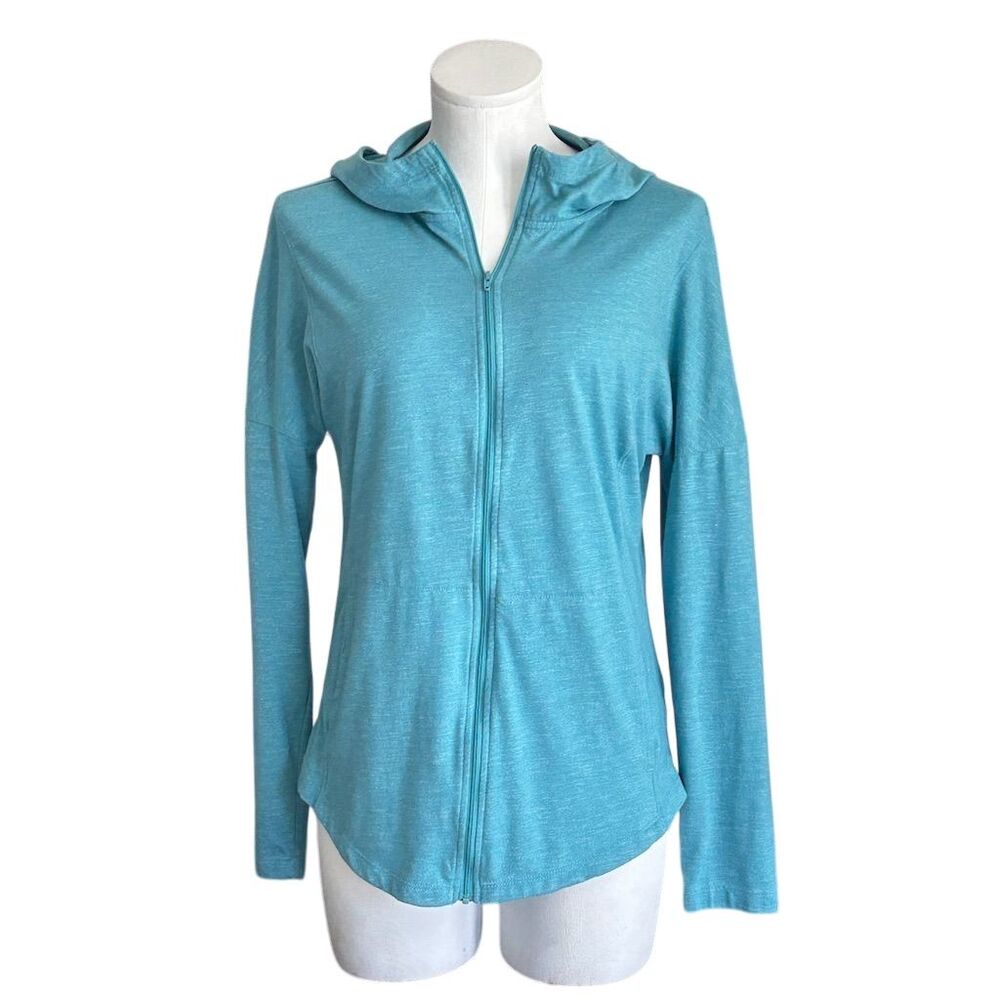 Columbia Women's Hooded Full-Zip Jacket Teal Size M Lightweight.